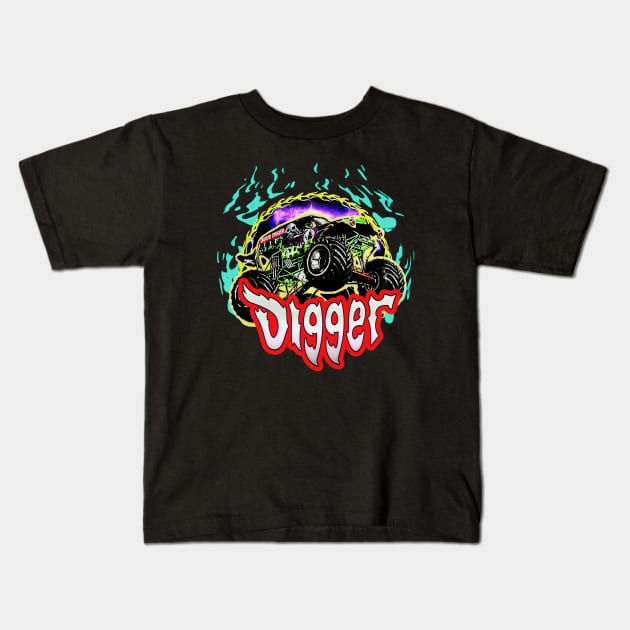 grave digger Kids T-Shirt by pin store